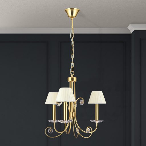 ARIANE klasszikus kristály csillár 3xE14, matt arany