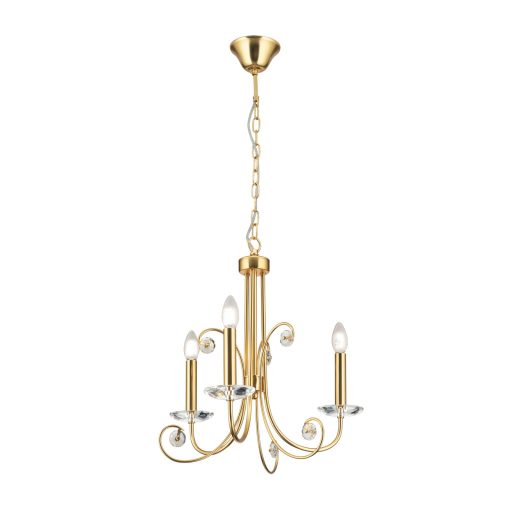 ARIANE klasszikus kristály csillár 3xE14, matt arany