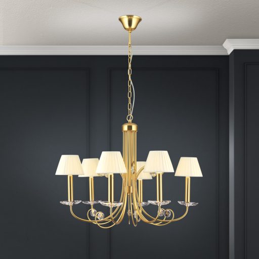 ARIANE klasszikus kristály csillár 6xE14, matt arany