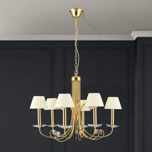 ARIANE klasszikus kristály csillár 6xE14, matt arany