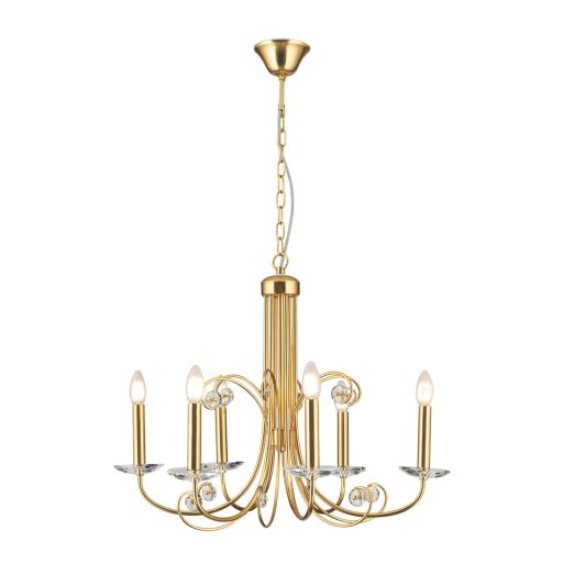 ARIANE klasszikus kristály csillár 6xE14, matt arany