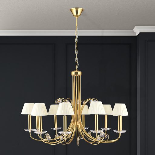 ARIANE klasszikus kristály csillár 10xE14, matt arany