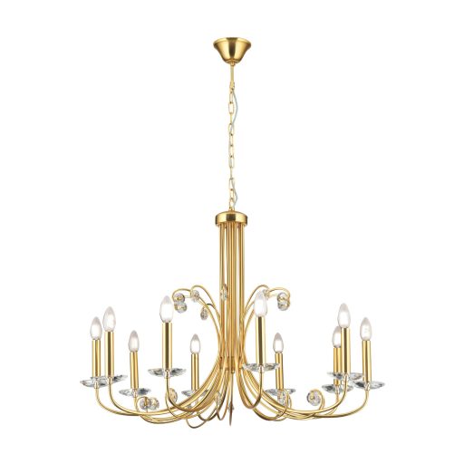 ARIANE klasszikus kristály csillár 10xE14, matt arany