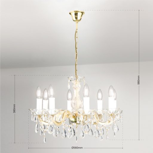 MARIE kristálycsillár, nyolc karú