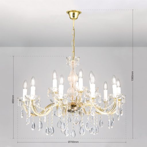 MARIE kristálycsillár, tizenöt karú