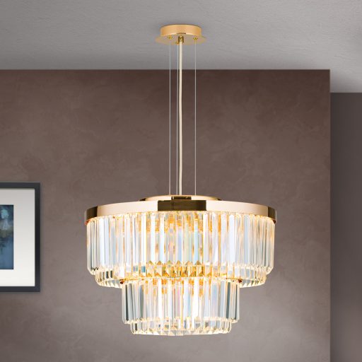 PRISM LED kristálycsillár, arany