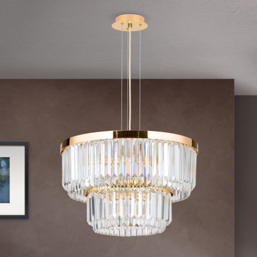 PRISM LED kristálycsillár, arany