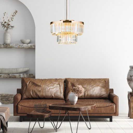 PRISM LED kristálycsillár, arany