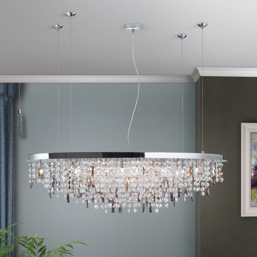 CRYSTALRIVER modern kristály csillár 21xG9, króm