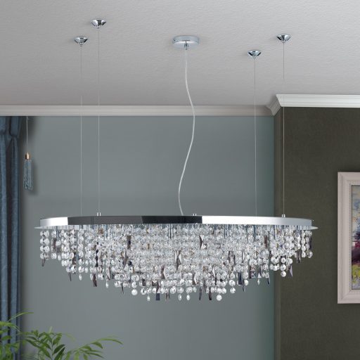 CRYSTALRIVER modern kristály csillár 21xG9, króm