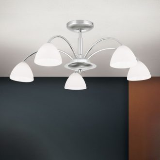   OPALDESIGN modern mennyezeti csillár, szatén nikkel, Ø57 cm