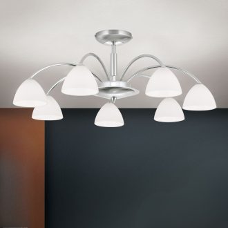   OPALDESIGN modern mennyezeti csillár, szatén nikkel, Ø60 cm