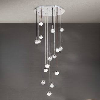 BALL modern mennyezeti csillár, fényes nikkel, Ø80 cm