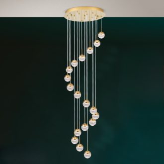 BALL modern LED csillár, arany, Ø60 cm, 3000 K