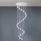 BALL modern LED csillár, fényes nikkel, átlátszó kristályüveg búra, Ø80 cm, 3000 K, 108 W