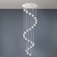 BALL modern LED csillár, fényes nikkel, átlátszó kristályüveg búra, Ø80 cm, 3000 K, 108 W