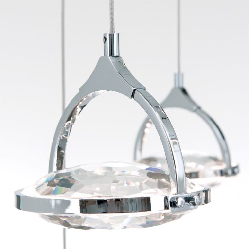MOON modern kristály LED mennyezeti lámpa , króm, 3600lm