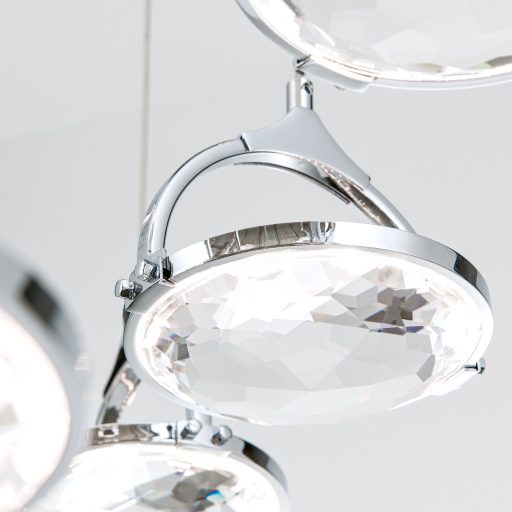 MOON modern kristály LED mennyezeti lámpa , króm, 3600lm