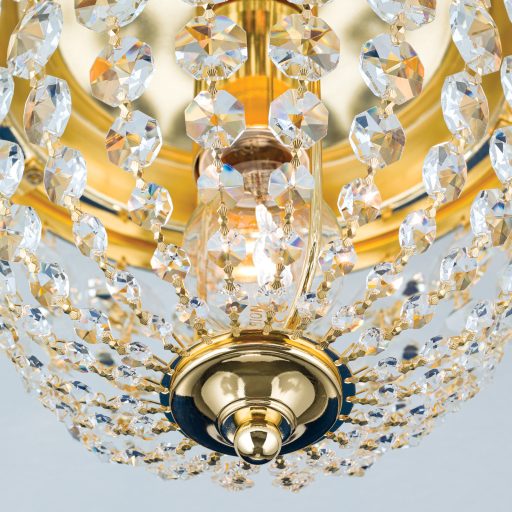 PLAFOND klasszikus kristály mennyezeti lámpa 1xE27, arany