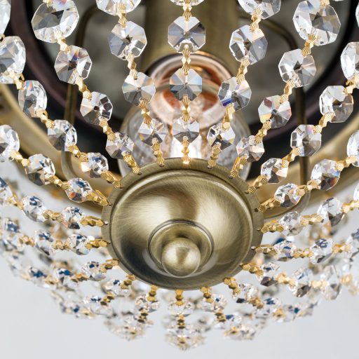 PLAFOND klasszikus kristály mennyezeti lámpa 1xE27, patina