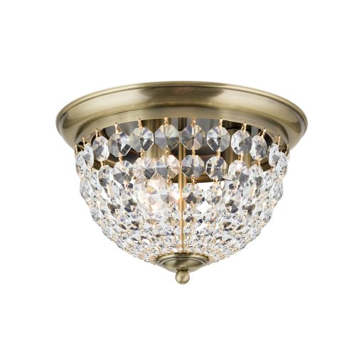 PLAFOND klasszikus kristály mennyezeti lámpa 3xE27, patina