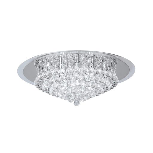 GLORIA kristály mennyezeti lámpa, 62cm, króm