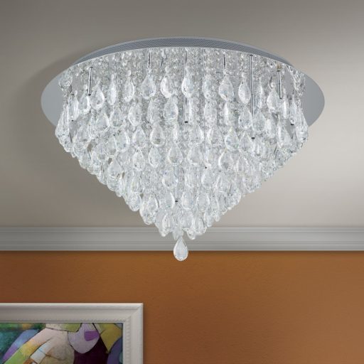 CELESTE krisály mennyezeti lámpa, 75 cm, króm