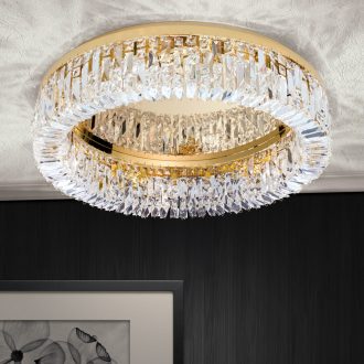 RING kristály mennyezeti lámpa, 60 cm, arany