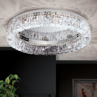 RING kristály mennyezeti lámpa, 75 cm, króm