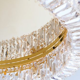 RING modern kristály mennyezeti lámpa, arany, 107 cm