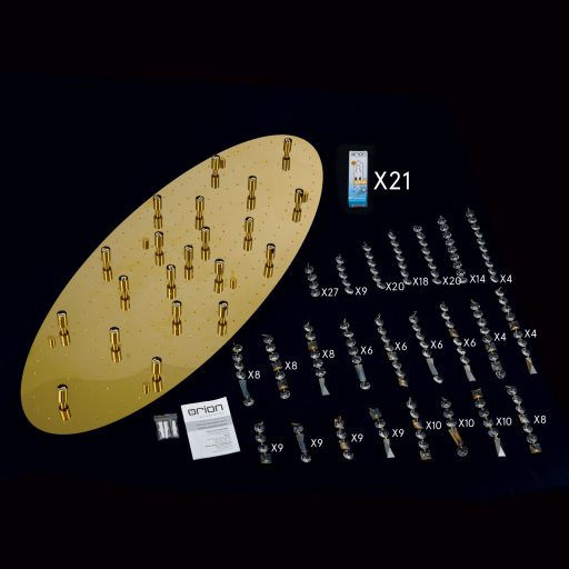 CRYSTALRIVER modern kristály mennyezeti lámpa 21xG9, arany