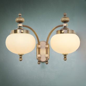   WIENER NOSTALGIE klasszikus fali lámpa, patina, lefelé világító, 32 cm
