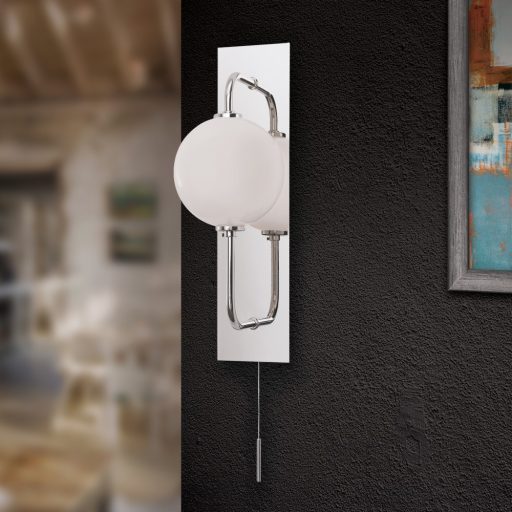 PIPES minimál fali lámpa, nikkel