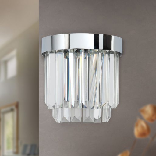 PRISM LED kristály fali lámpa, króm