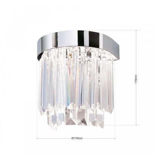 PRISM LED kristály fali lámpa, króm