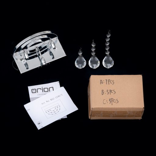 CELESTE modern kristály fali lámpa 2xG9, króm