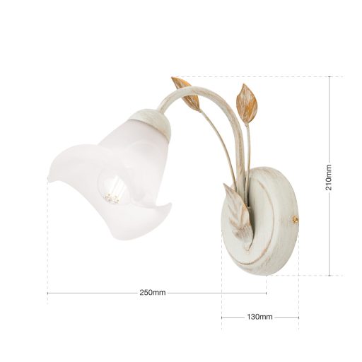 SISI florentín fali lámpa 1xE14, elefántcsont