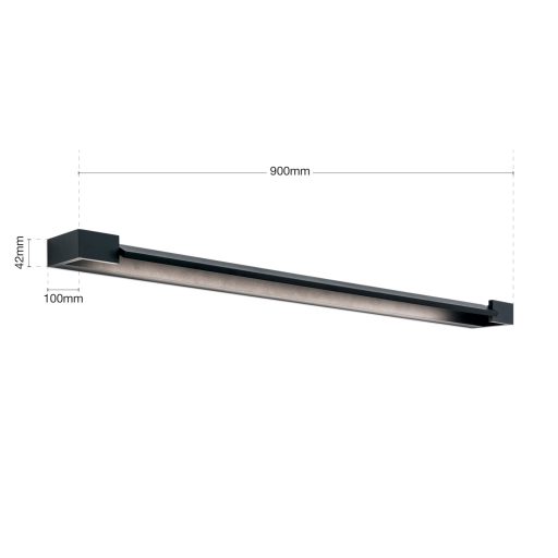 MARILYN modern LED fürdőszobai tükörmegvilágító , fekete, 2200lm