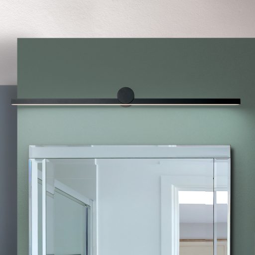 BEAUTY minimál LED fürdőszobai tükörvilágítás , matt fekete, 1820lm