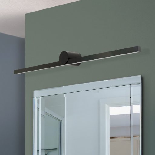 BEAUTY minimál LED fürdőszobai tükörvilágítás , matt fekete, 1820lm