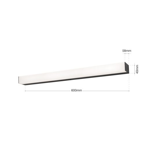 HORIZON modern CCT LED fürdőszobai tükörmegvilágító , fekete, 1100lm
