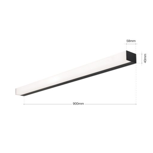 HORIZON modern CCT LED fürdőszobai tükörmegvilágító , fekete, 1800lm