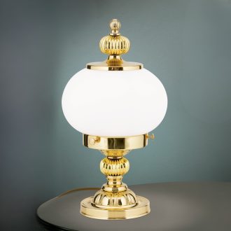   WIENER NOSTALGIE klasszikus asztali lámpa, fényes sárgaréz, 33 cm