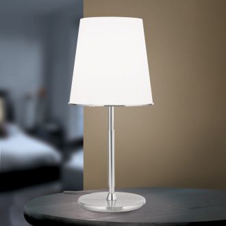 KONUS modern asztali lámpa, szatén nikkel, 45 cm