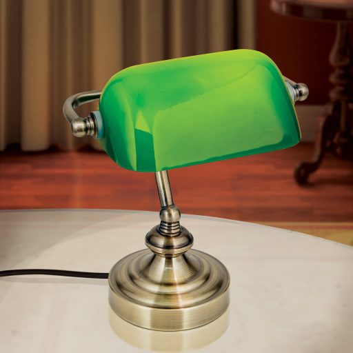 BANKERSLAMP klasszikus asztali lámpa 1xE14, zöld