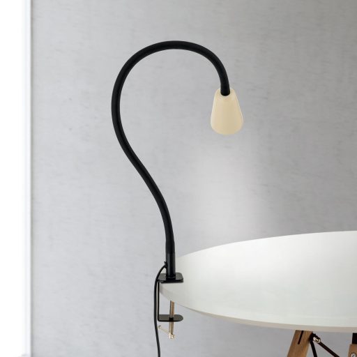 DOTTY modern csíptetős lámpa, khaki, hajlítható nyakkal, 65 cm