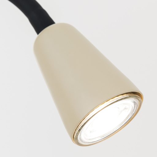 DOTTY modern csíptetős lámpa, khaki, hajlítható nyakkal, 65 cm