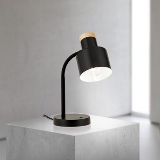 GILI modern asztali lámpa, matt fekete, 35 cm