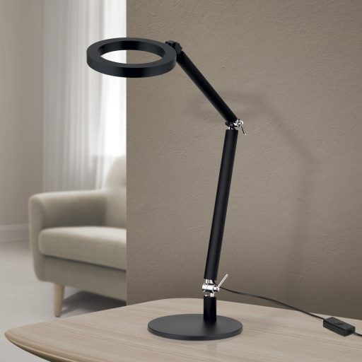 RINGO modern LED asztali lámpa , fekete, 1100lm