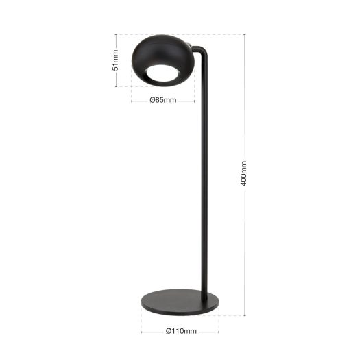 KERBY modern CCT LED asztali lámpa , fekete, 150lm